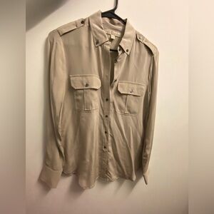 Banana Republic 100% silk Light Tan Heritage Shirt